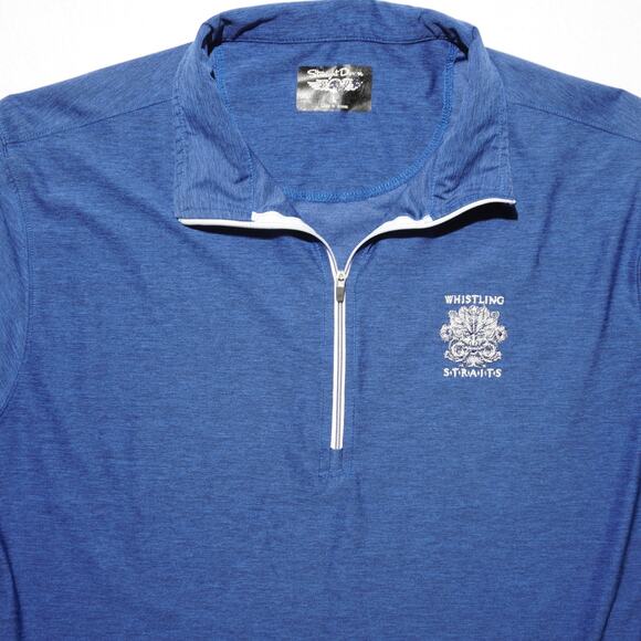 Straight Down Whistling Straits Blue Quarter Zip Technical Golf Top Size L - Picture 12 of 12